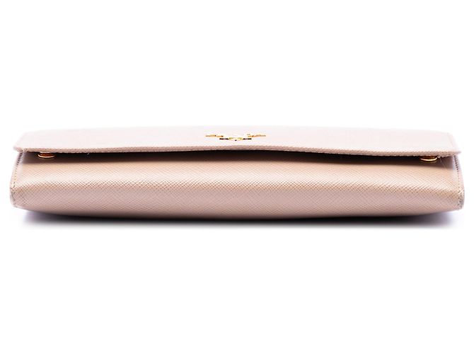 Prada Brown Saffiano Lux Wallet on Chain - view 3