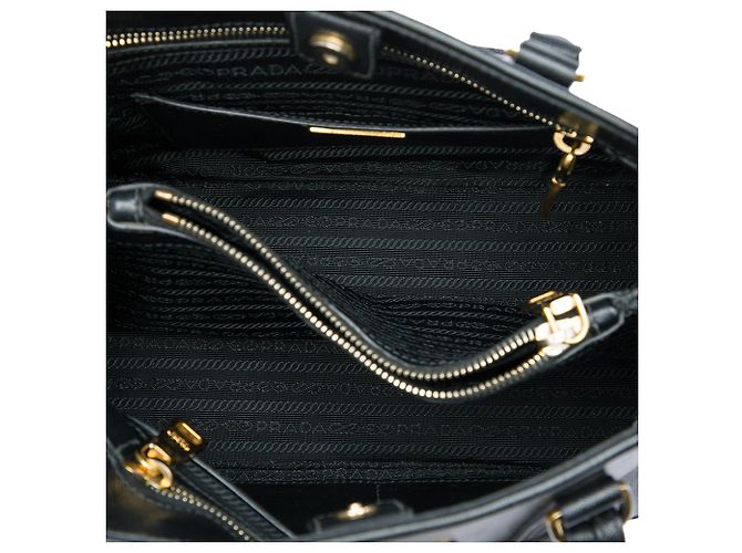 Prada Medium Saffiano Vernice Open Promenade Satchel Schwarz - Ansicht 4