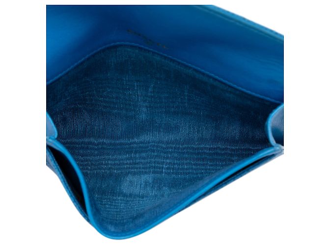 Chanel Blue CC Quilted Caviar Envelope Wallet - view 4