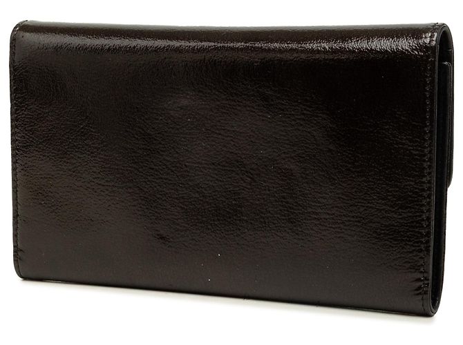 Cartera larga con solapa Chanel Black CC Patent - vista 2