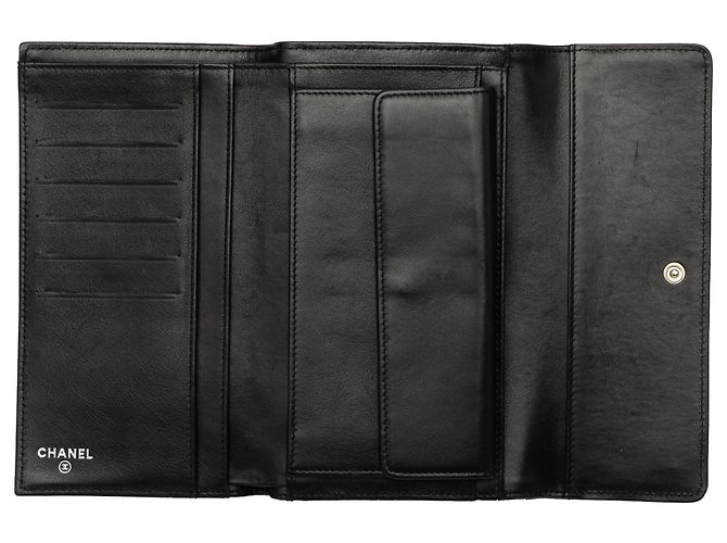 Cartera larga con solapa Chanel Black CC Patent - vista 4
