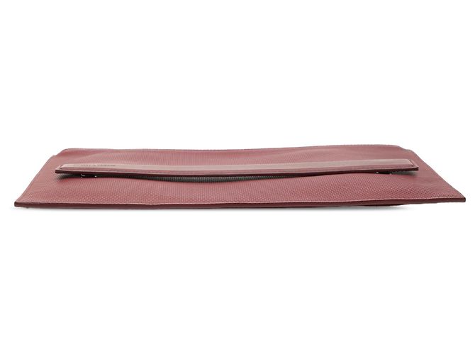 Clutch Marco Polo Bottega Veneta in vitello testurizzato rosso - vista 3