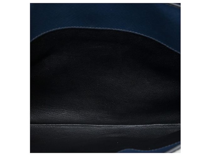 Clutch Prada Blue Large Saffiano Lux Envelope Pushlock - vista 4