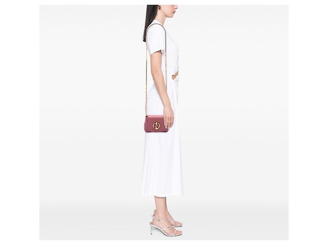 Gucci 1973 Piccola Borsa a Tracolla in Vitello Rosa con Catena - vista 6