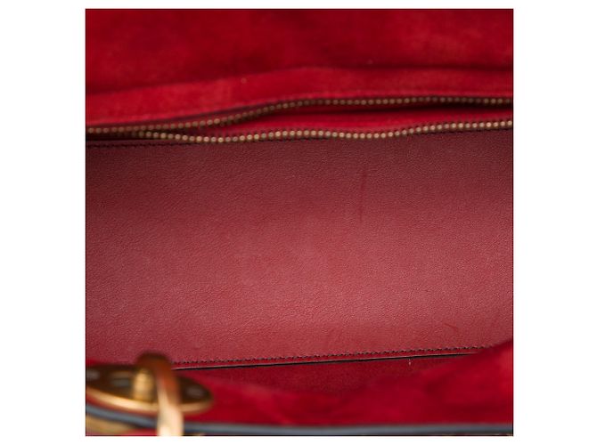 Dior Red Medium Lambskin Cannage Studded Supple Lady Dior - vista 4