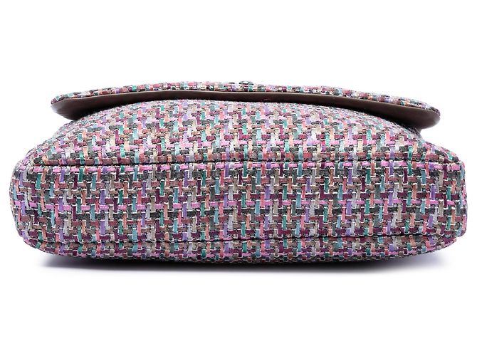 Chanel Purple CC Multicolor Tweed Flap - vista 3