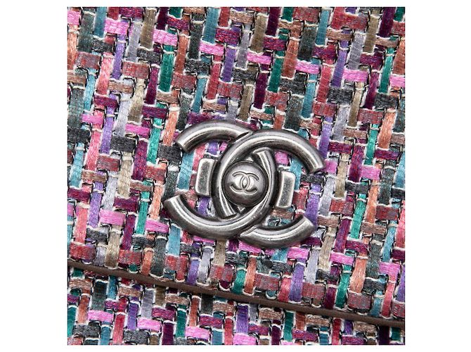 Chanel Purple CC Multicolor Tweed Flap - vista 5