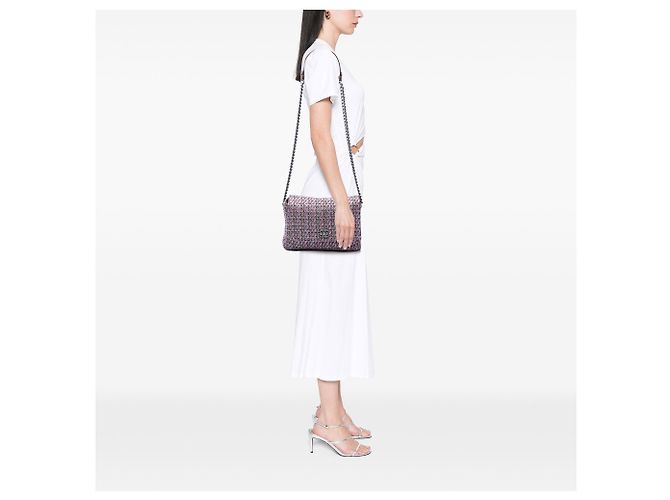 Chanel Purple CC Multicolor Tweed Flap - vista 6