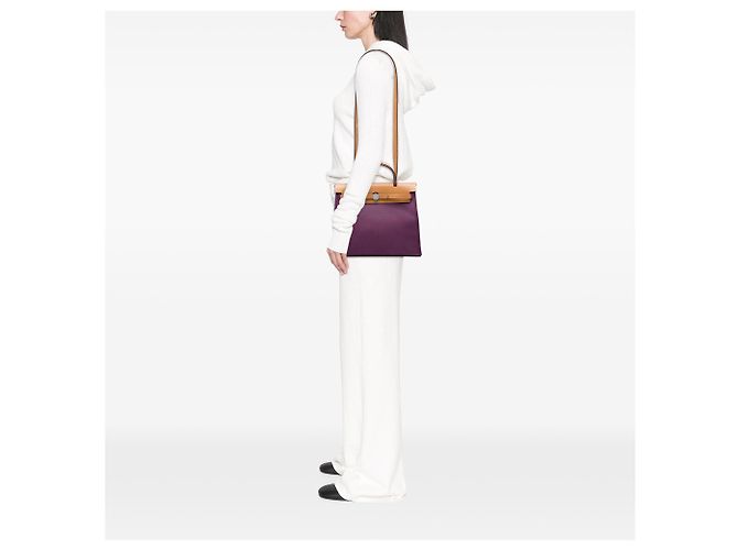 Hermès Purple Toile Verso Herbag Zip 31 - vista 5