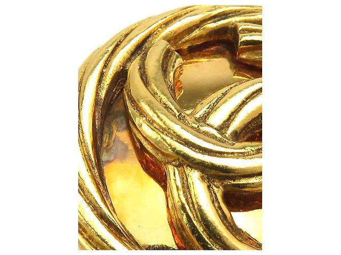Orecchini a clip rotondi intrecciati Chanel Gold CC placcati oro - vista 8