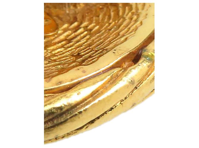 Orecchini a clip rotondi intrecciati Chanel Gold CC placcati oro - vista 9