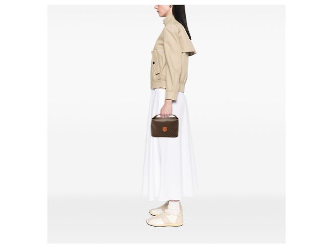 Céline Celine Brown Macadam Coated Canvas Handtasche - Ansicht 6