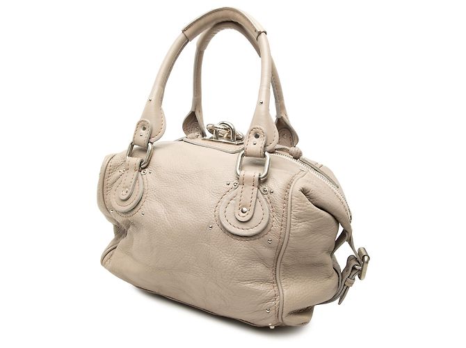 Bolso de mano Chloé Paddington en piel gris - vista 2