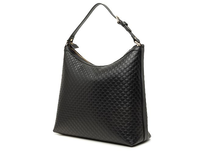 Gucci Margaux Schultertasche in schwarzem Microguccissima - Ansicht 2