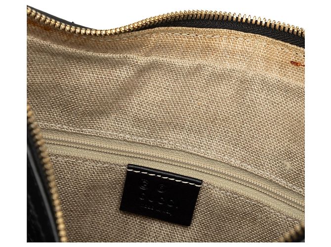 Gucci Margaux Schultertasche in schwarzem Microguccissima - Ansicht 6