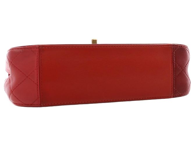 Chanel Red CC Tricolor Quilted Lambskin Single Flap - Ansicht 12