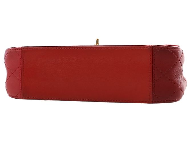 Chanel Red CC Tricolor Quilted Lambskin Single Flap - Ansicht 13