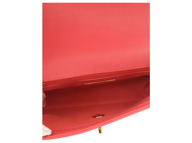 Chanel Red CC Tricolor Quilted Lambskin Single Flap - Ansicht 4