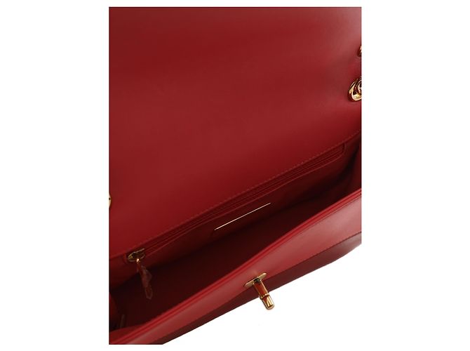 Chanel Red CC Tricolor Quilted Lambskin Single Flap - Ansicht 9