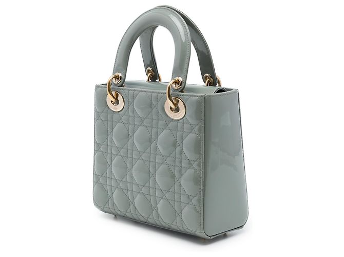 Dior Gray Small Patent Cannage Lady Dior - vista 2