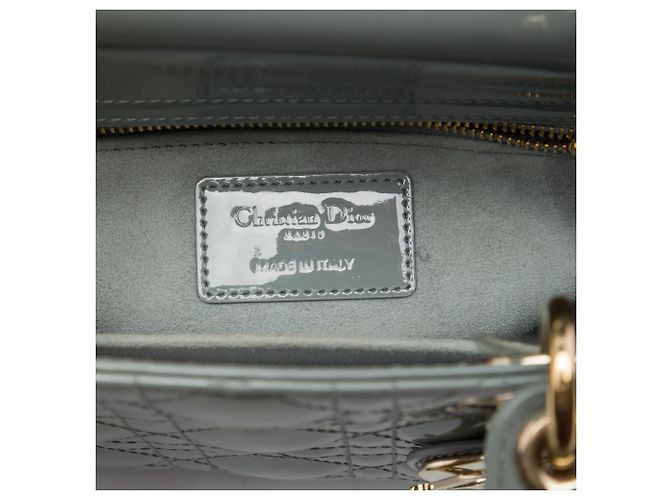 Dior Gray Small Patent Cannage Lady Dior - vista 5