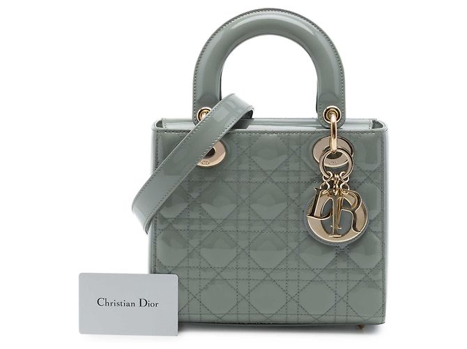 Dior Gray Small Patent Cannage Lady Dior - vista 7