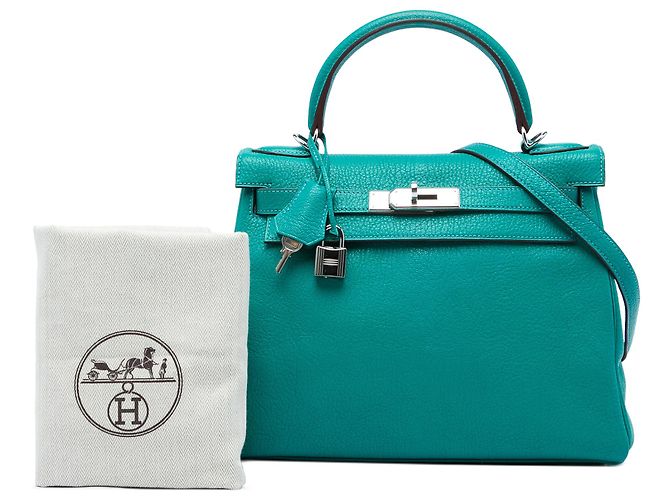 Hermès Blue Clemence Kelly II Retourne 28 - vue 6