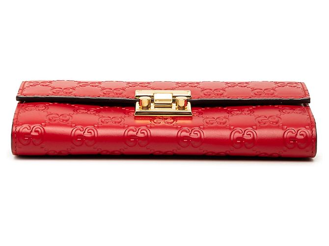 Padlock Portafoglio con catena Gucci Red Guccissima con lucchetto - vista 3