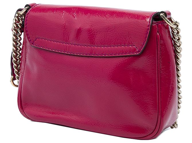Gucci Pink Small Patent Soho Chain Flap Crossbody - vista 2