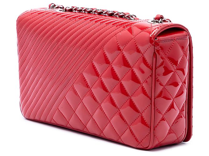 Chanel Red Medium Patent Coco Boy Flap - vista 2