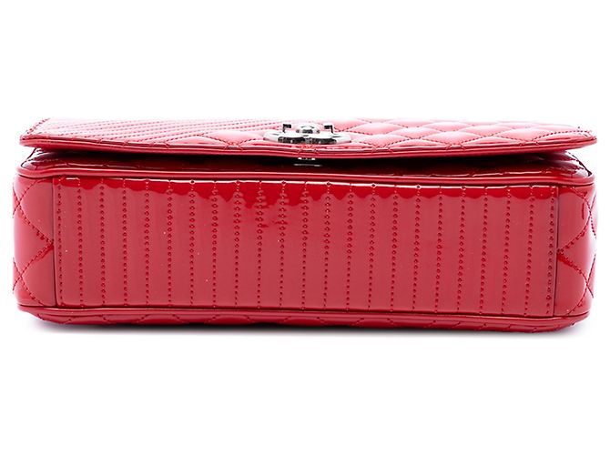 Chanel Red Medium Patent Coco Boy Flap - vista 3