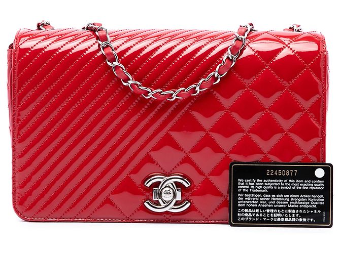 Chanel Red Medium Patent Coco Boy Flap - vista 7