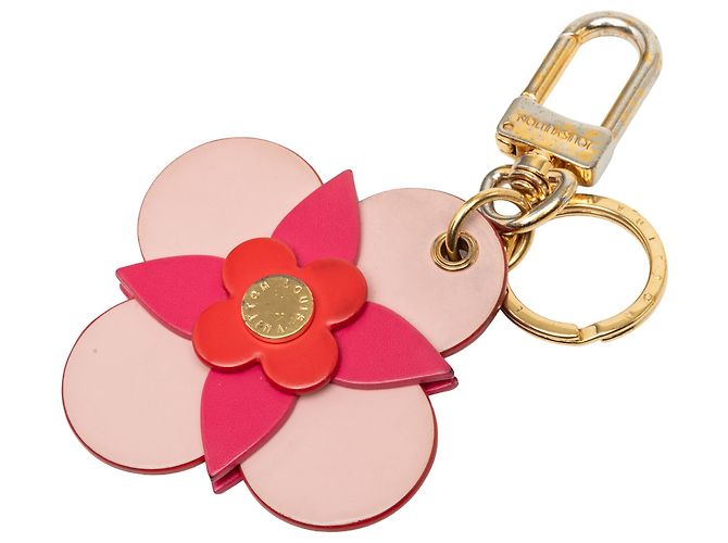 Portachiavi e charm per borsa Totem Blooming Flowers in pelle rossa Louis Vuitton - vista 2