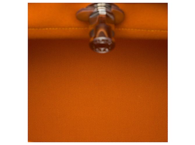 Hermès Orange Toile Herbag Zip 31 - vista 4