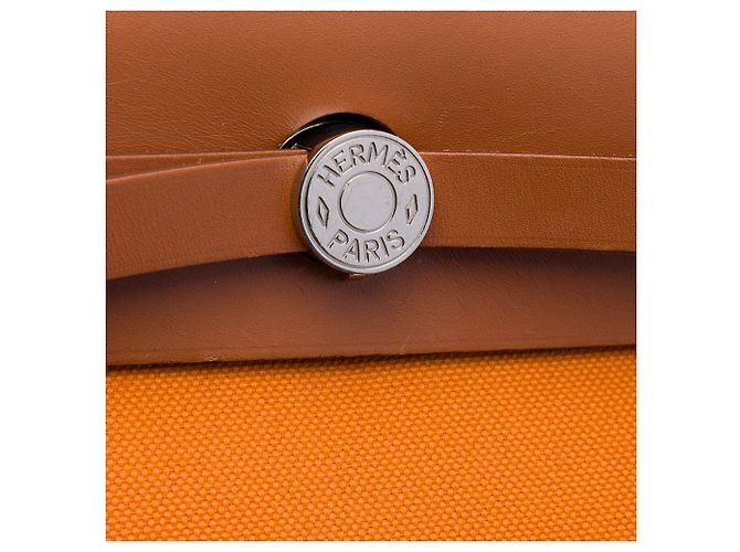 Hermès Orange Toile Herbag Zip 31 - vista 5