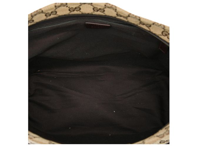 Borsa a tracolla Gucci in tela GG beige con fascia Web - vista 5