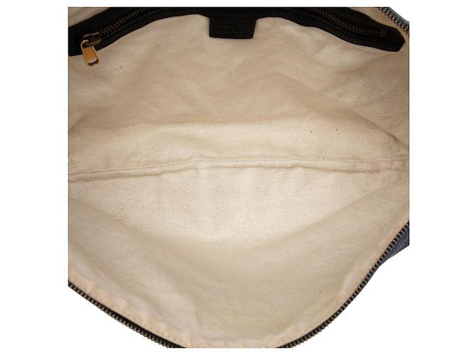 Borsa a tracolla a mezzaluna Gucci in pelle di vitello martellata nera con logo - vista 4