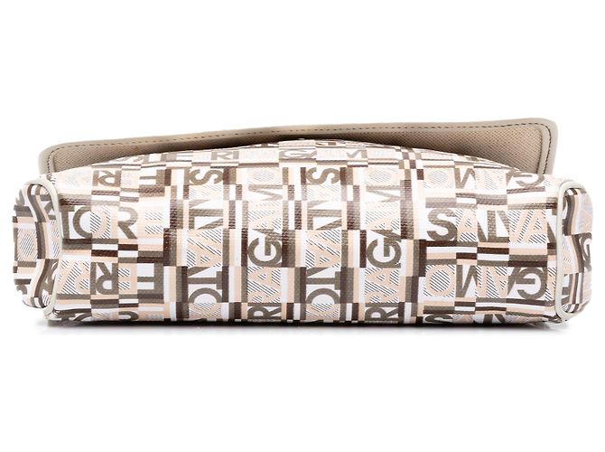 Salvatore Ferragamo Borsa a tracolla Ferragamo in PVC beige con stampa logo - vista 3