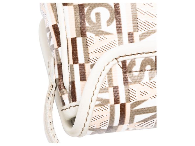 Salvatore Ferragamo Borsa a tracolla Ferragamo in PVC beige con stampa logo - vista 6