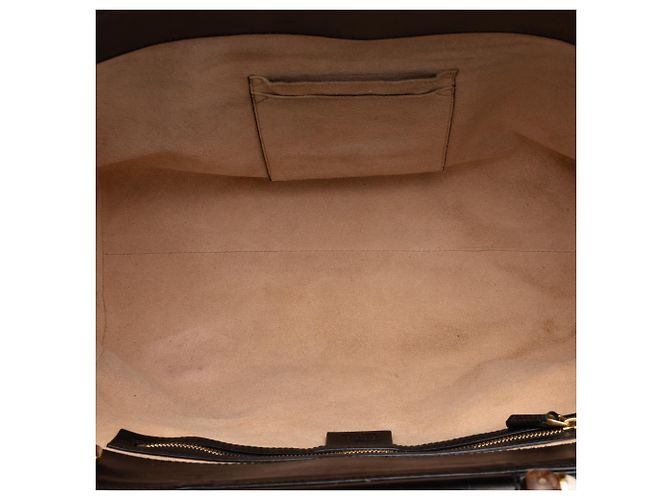 Bamboo Gucci Nymphaea Satchel aus schwarzem Leder Medium mit Bambus - Ansicht 4