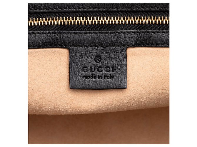 Bamboo Gucci Nymphaea Satchel aus schwarzem Leder Medium mit Bambus - Ansicht 5