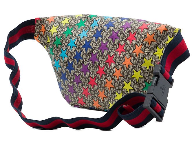 Borsetta cintura Gucci Kids GG Supreme Web Rainbow Stars Beige - vista 2