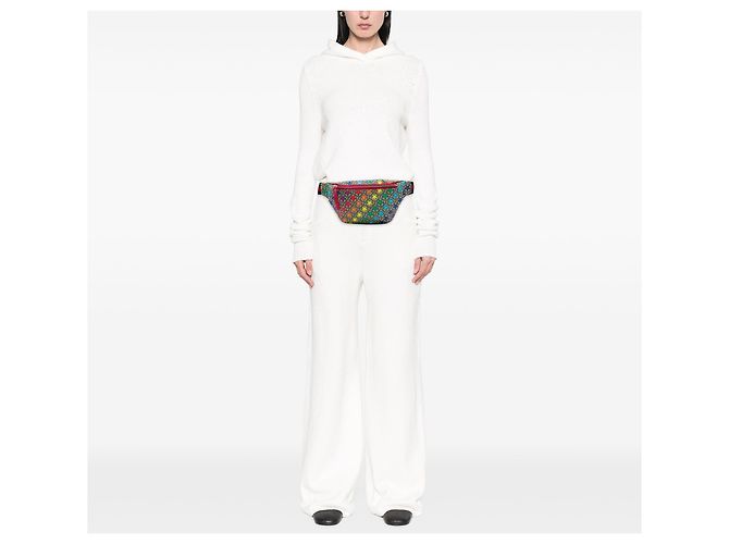 Borsetta cintura Gucci Kids GG Supreme Web Rainbow Stars Beige - vista 6