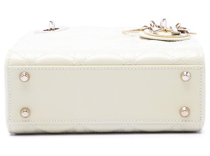 Dior White Mini Patent Cannage Lady Dior - vue 3