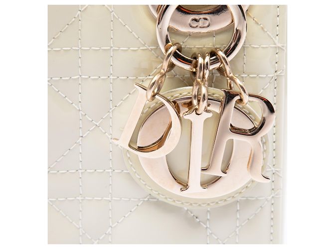 Dior White Mini Patent Cannage Lady Dior - vue 5