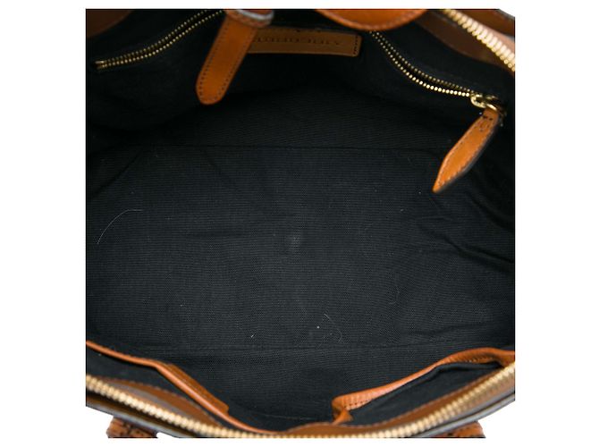 Borsa Satchel Milverton Burberry Brown Medium in tela House Check e pelle - vista 4