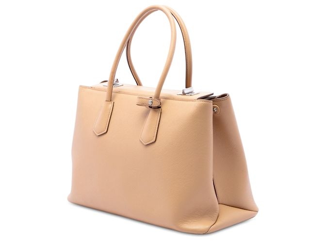Prada Beige Saffiano Cuir Turnlock Twin Satchel - vista 2