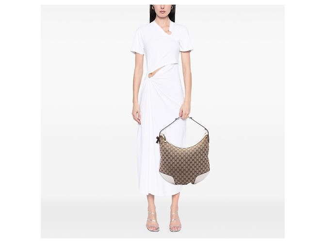 Gucci Beige Large GG Canvas Princy Hobo - vista 6