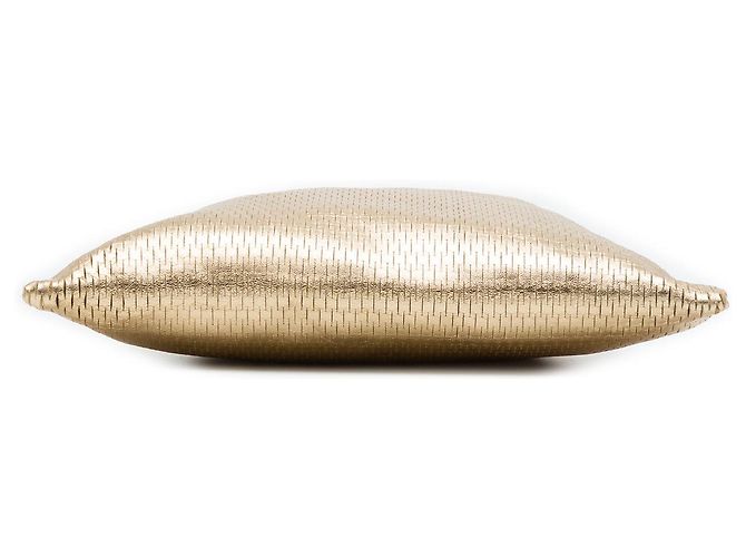 Prada Handtasche aus gold-metallic Kalbsleder mit gewebtem Schlitzmuster - Ansicht 3