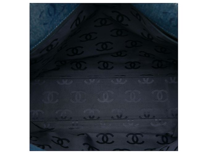 Borsa Tote Chanel Blue CC Denim - vista 4